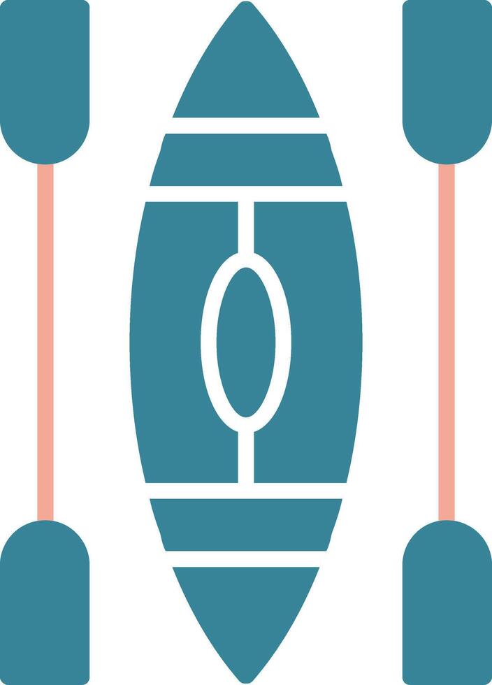 Canoe Glyph Two Color Icon vector