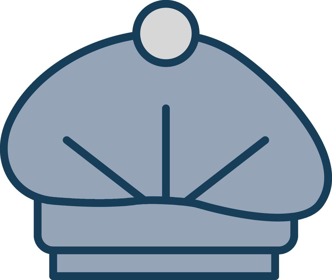 Beret Line Filled Grey Icon vector