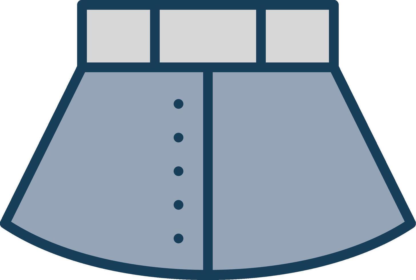 Skirt Line Filled Grey Icon vector