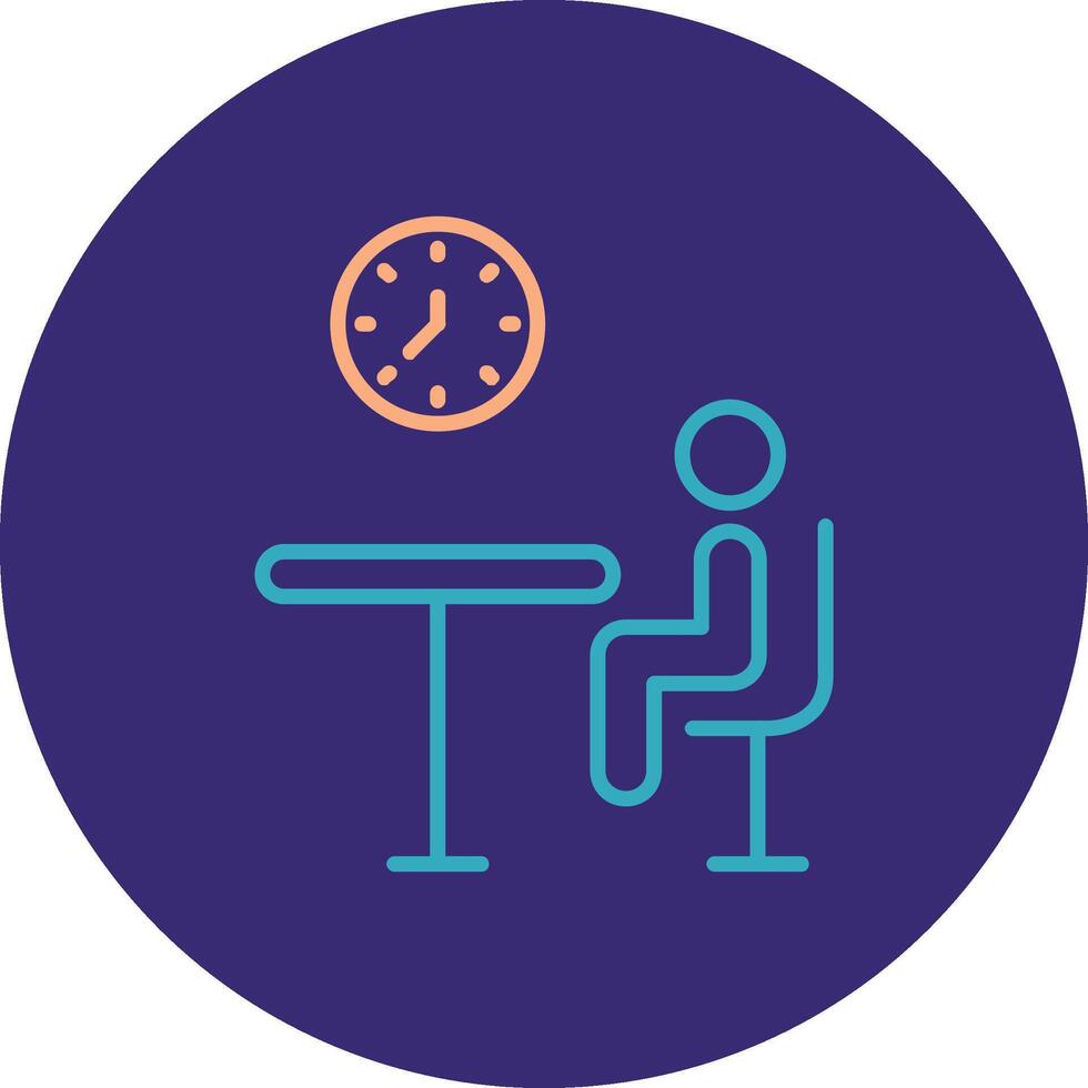 Nuclear Line Two Color Circle Icon vector