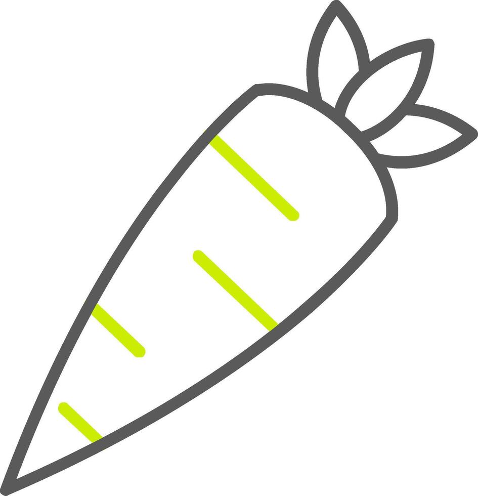 línea de zanahoria icono de dos colores vector