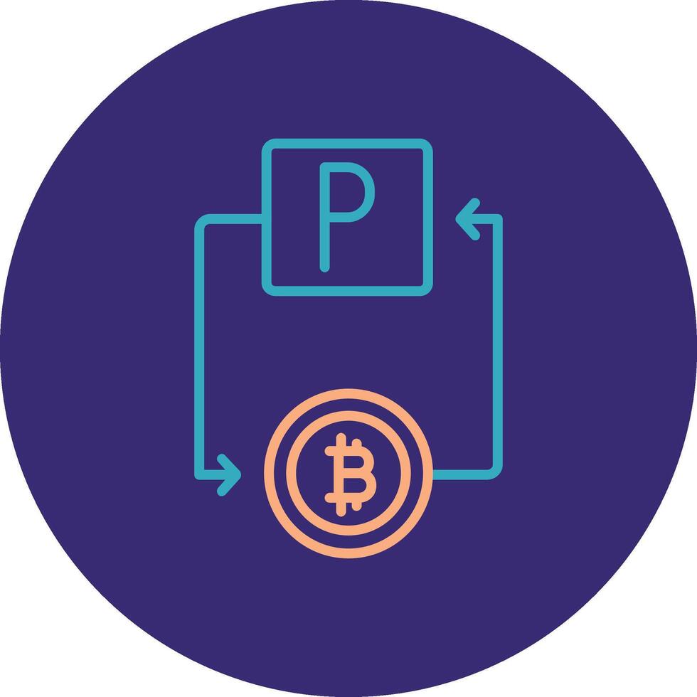 Bitcoin Paypal Line Two Color Circle Icon vector