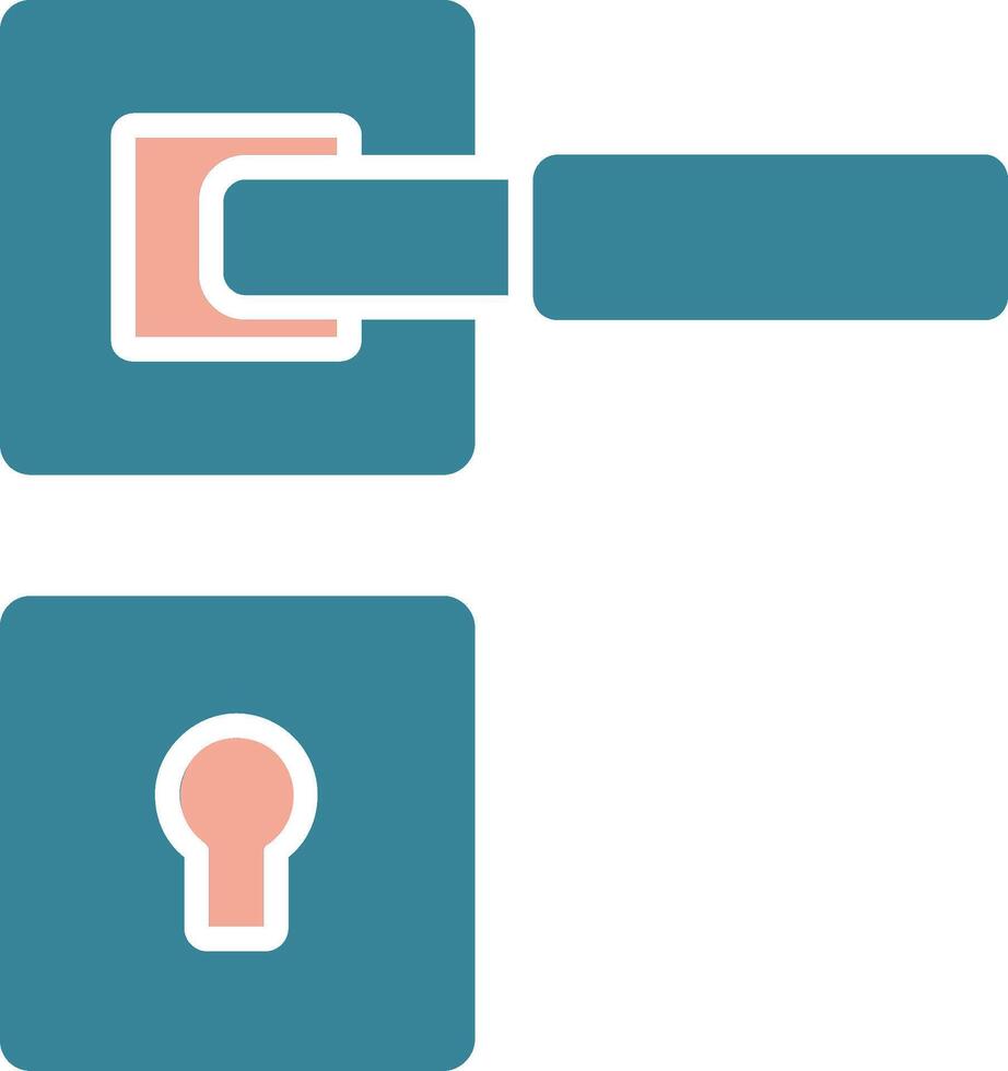 Door Handle Glyph Two Color Icon vector