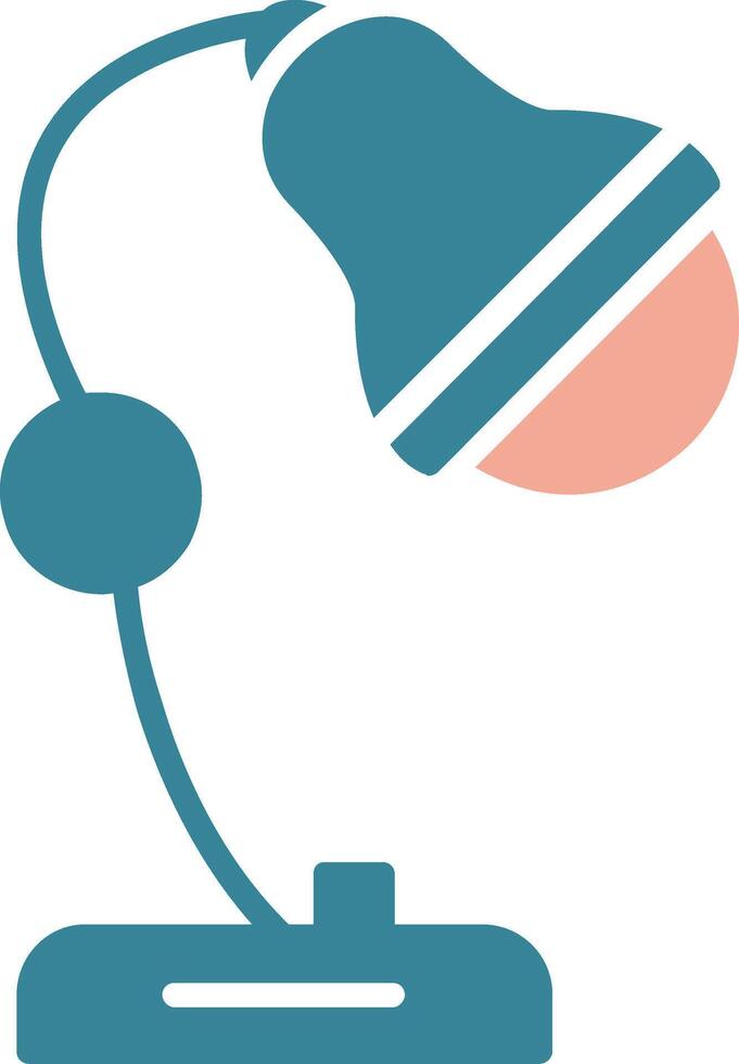 Desk Lamp Glyph Two Color Icon vector