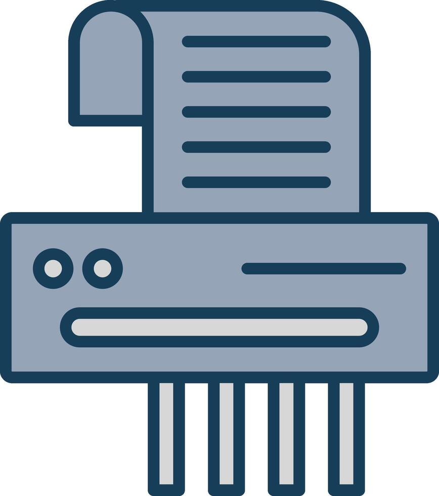 Shredder Line Filled Grey Icon vector