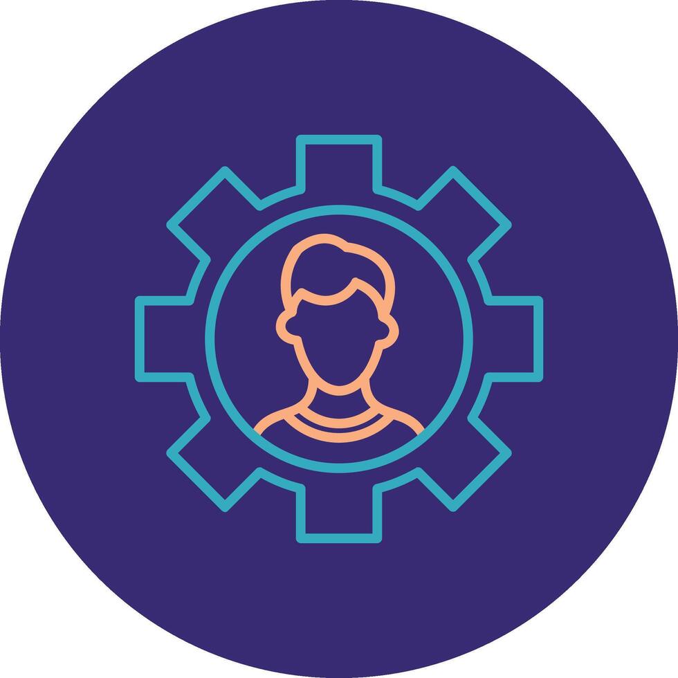 Coal Mining Line Two Color Circle Icon vector