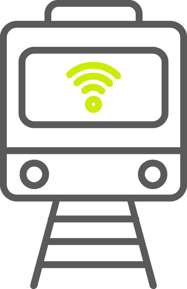 Train Line Two Color Icon vector