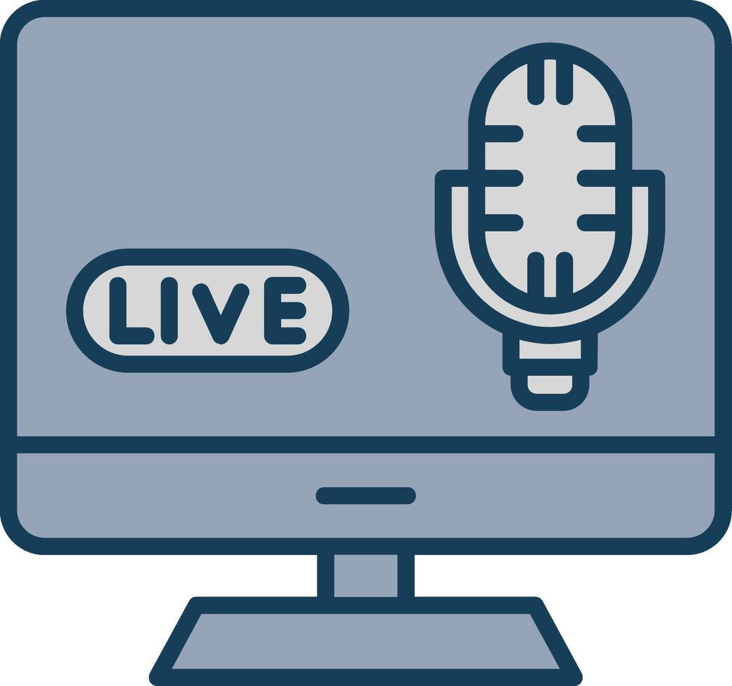 Computer Line Filled Grey Icon vector
