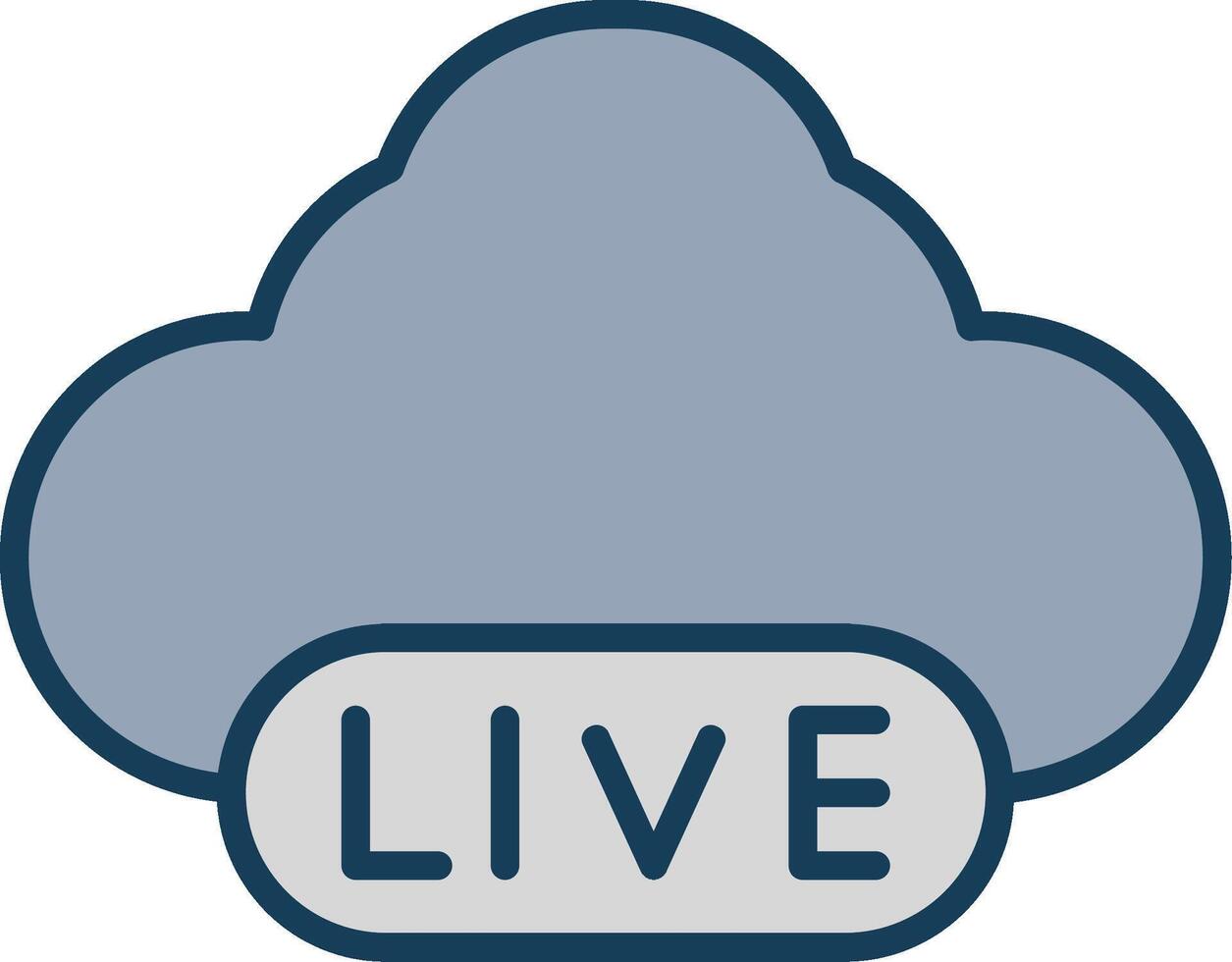Cloud Line Filled Grey Icon vector