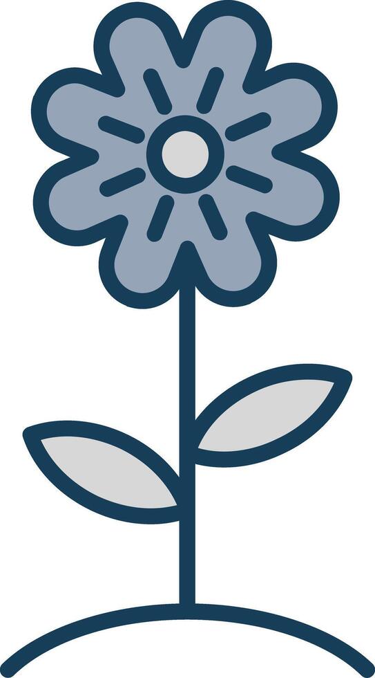 Flower Line Filled Grey Icon vector