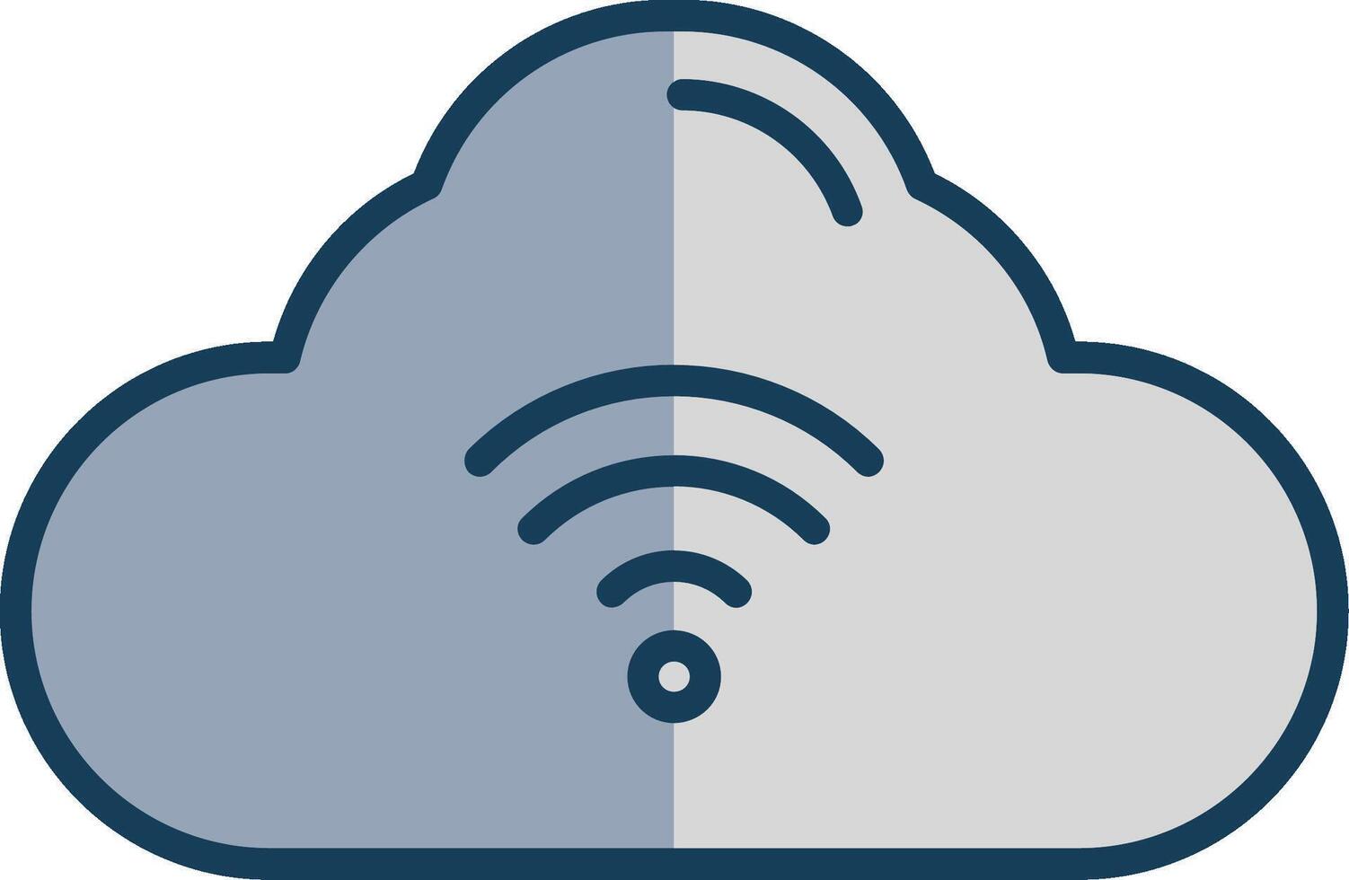Cloud Line Filled Grey Icon vector