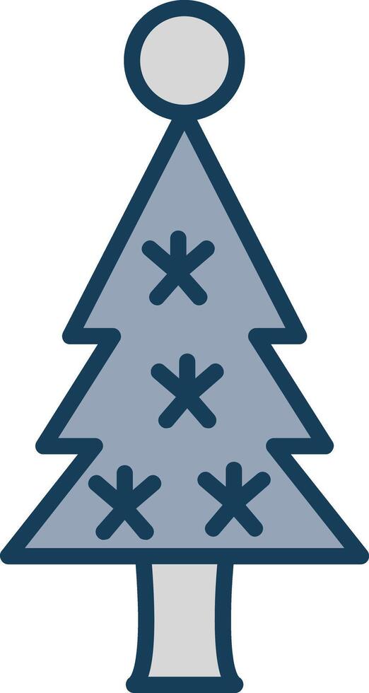 Christmas Tree Line Filled Grey Icon vector