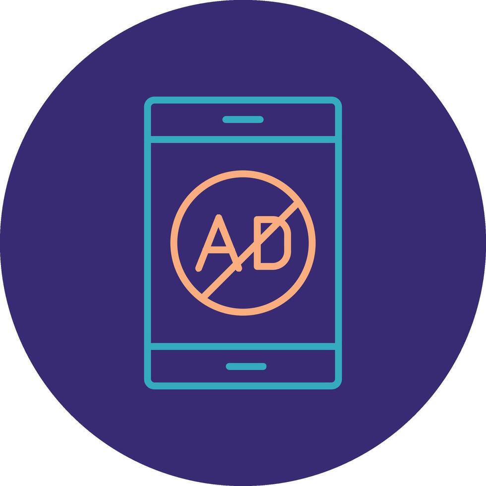 Ad Blocker Line Two Color Circle Icon vector