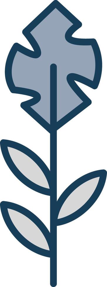 Plant Line Filled Grey Icon vector