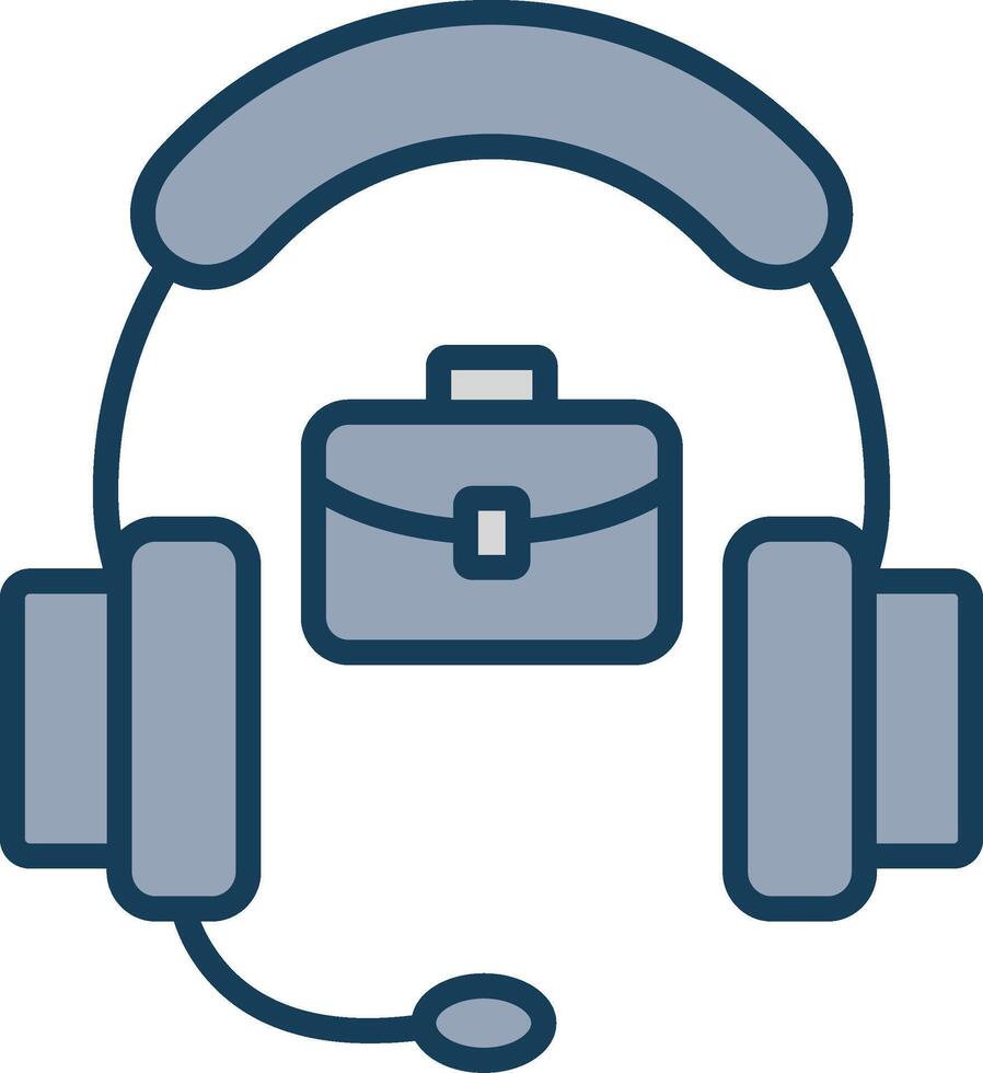 Support Line Filled Grey Icon vector