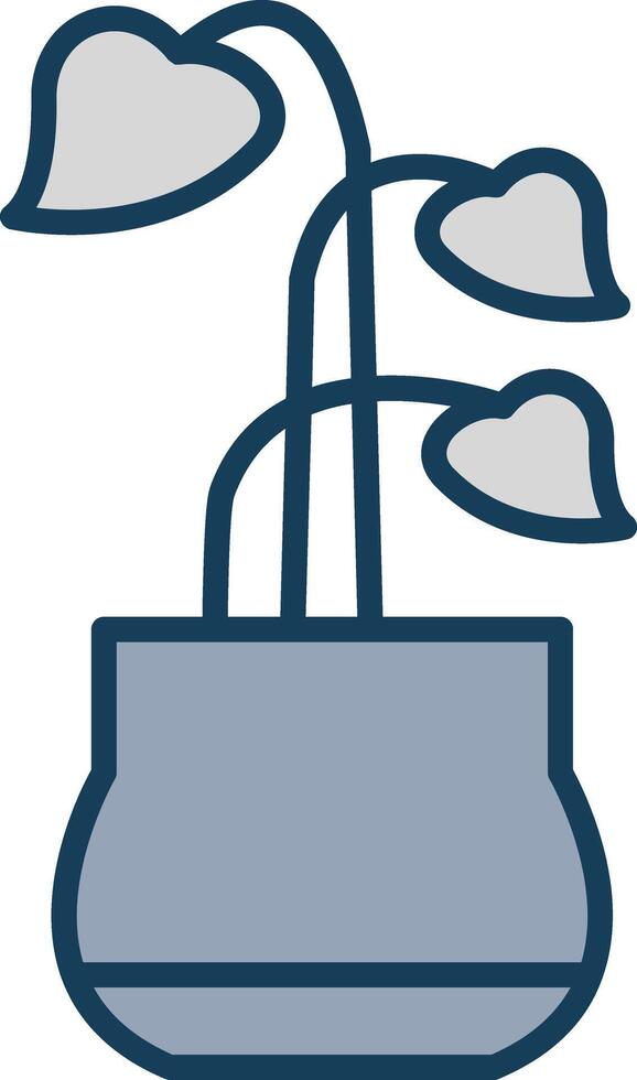 Rubber Plant Line Filled Grey Icon vector