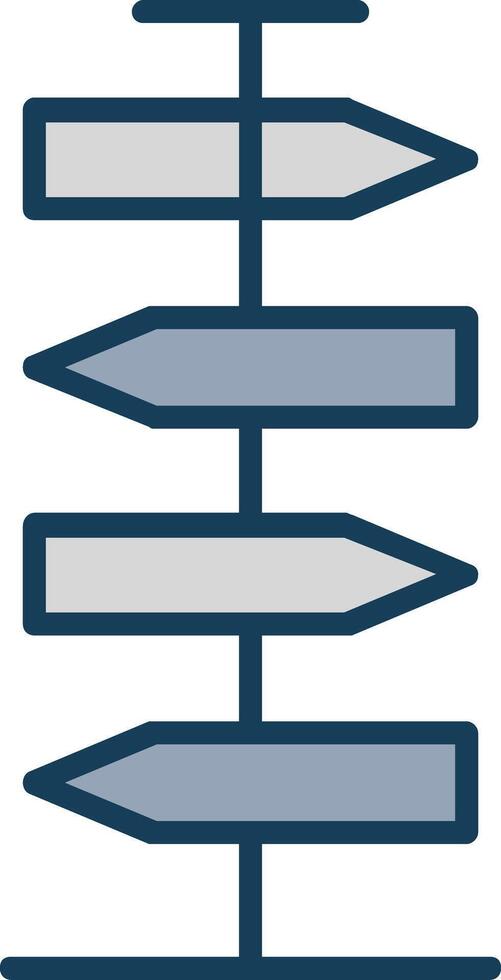 Signpost Line Filled Grey Icon vector