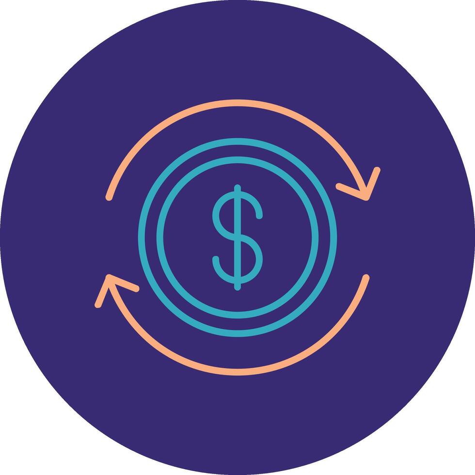 Business Continuity Line Two Color Circle Icon vector