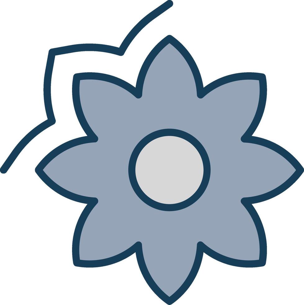 Flower Line Filled Grey Icon vector