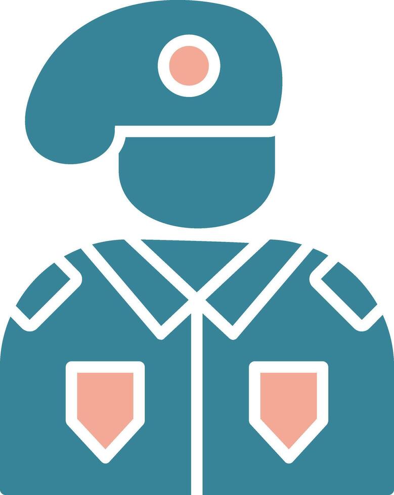 Soldier Glyph Two Color Icon vector