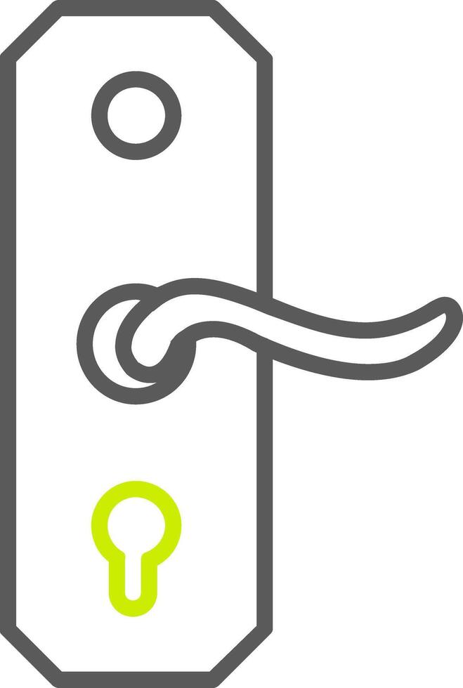 Door Handle Line Two Color Icon vector