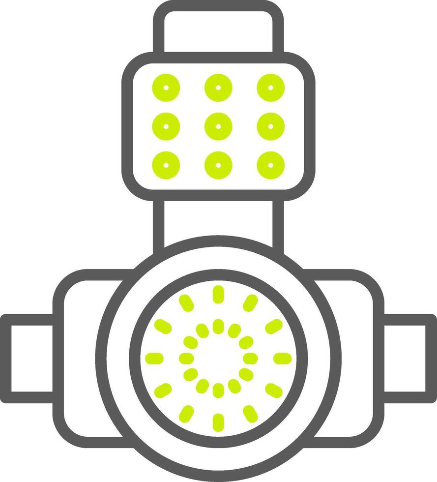 Head Light Line Two Color Icon vector