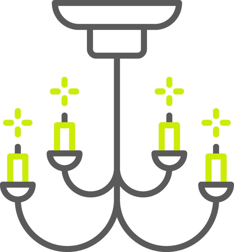 Chandelier Line Two Color Icon vector
