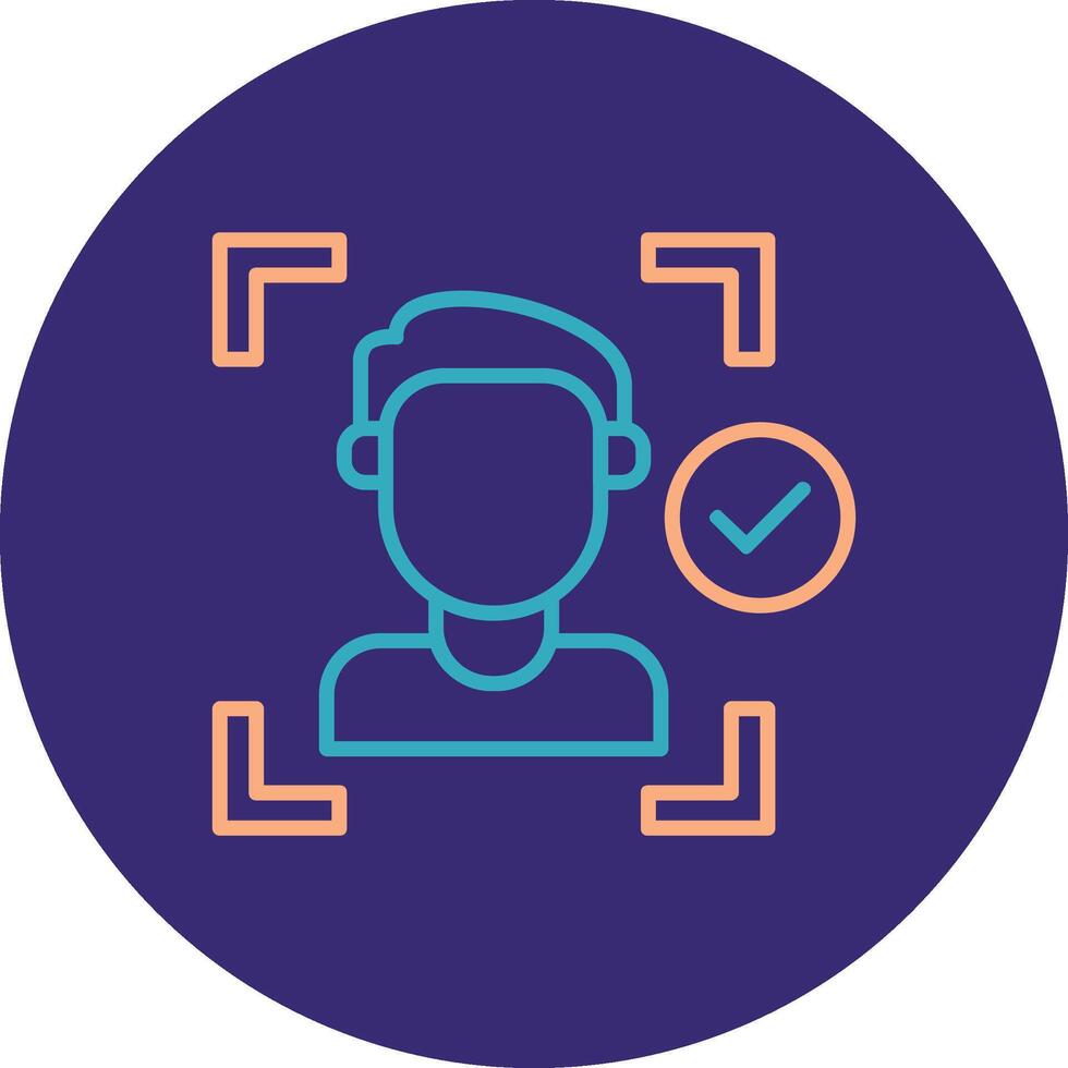 Face Detection Line Two Color Circle Icon vector