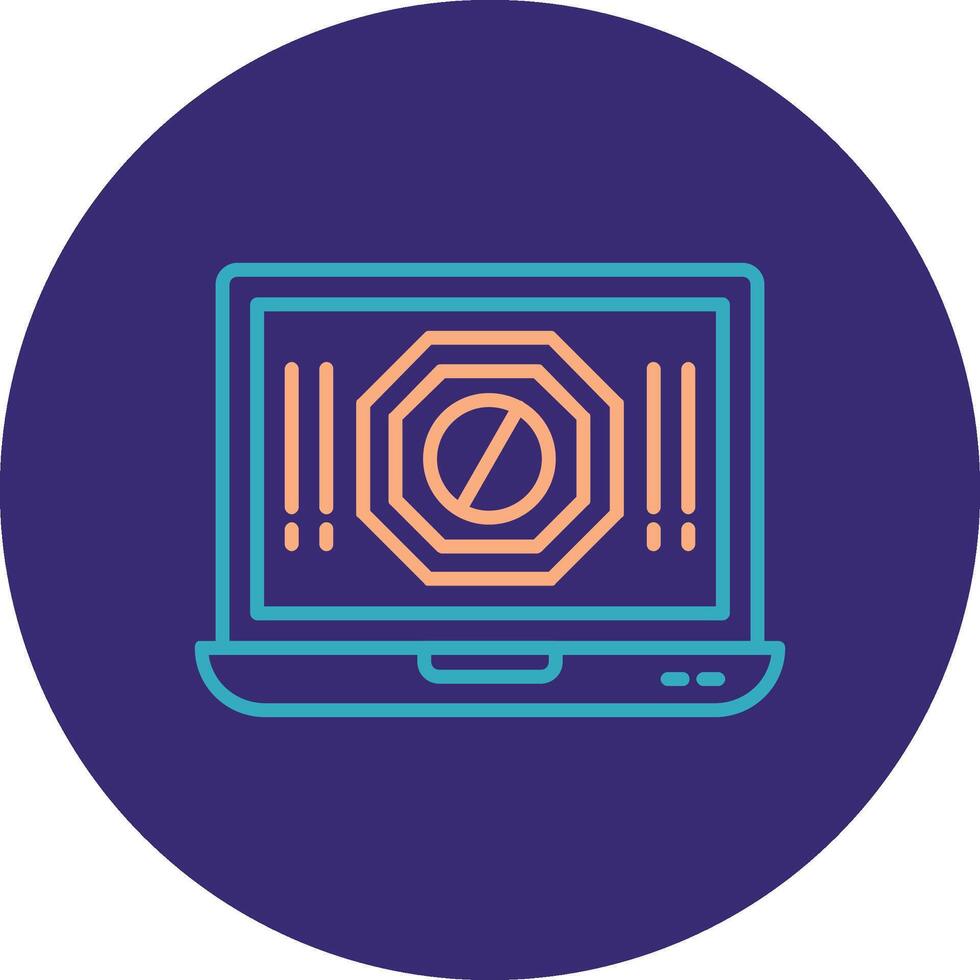 Ad Blocker Line Two Color Circle Icon vector