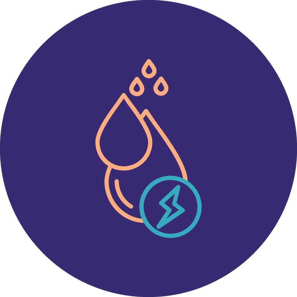 Water Energy Line Two Color Circle Icon vector