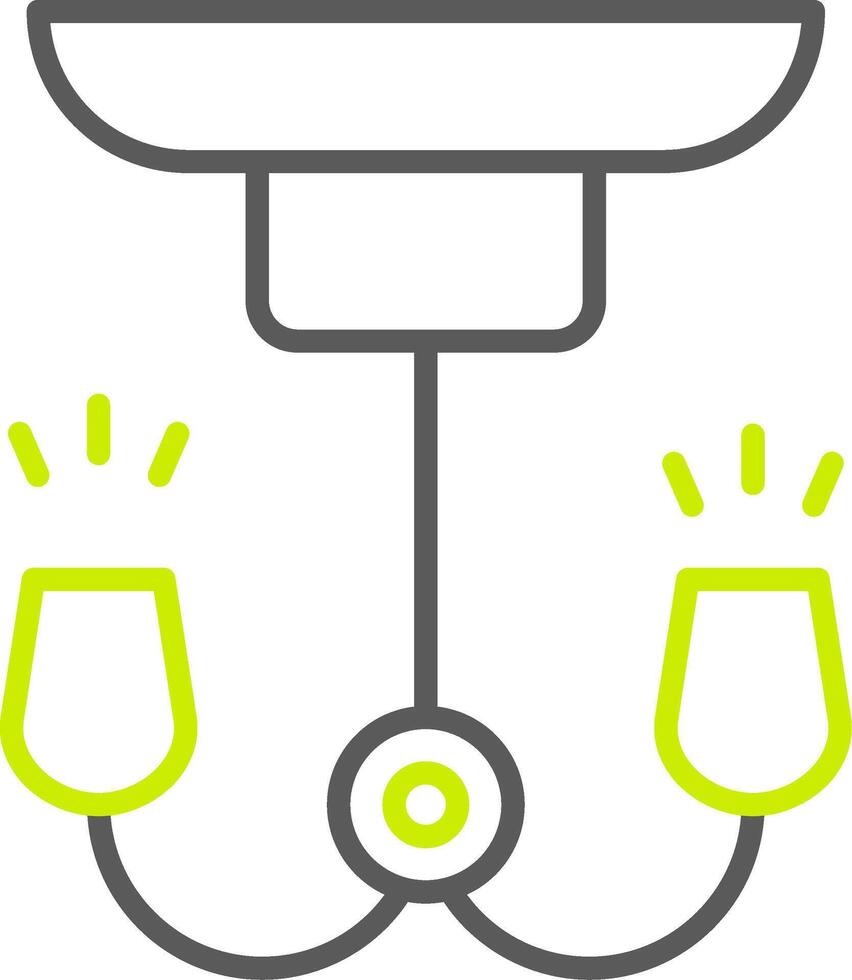 Wall Lamp Line Two Color Icon vector