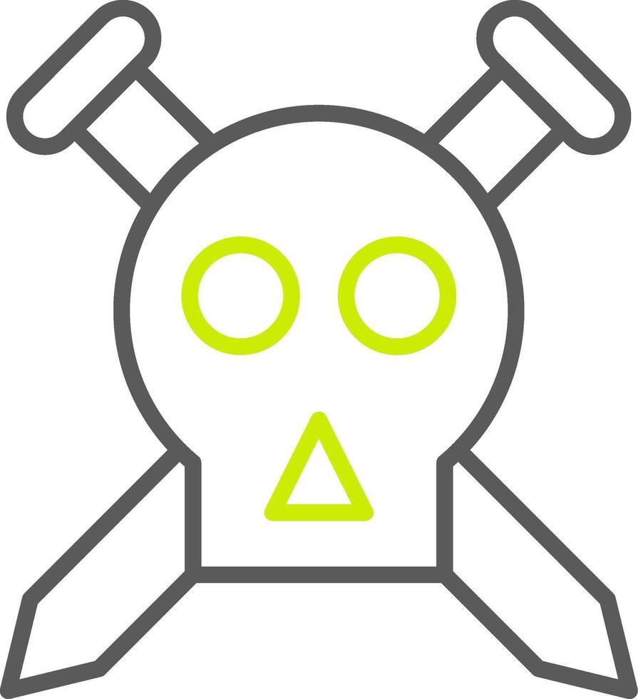 Skull Line Two Color Icon vector
