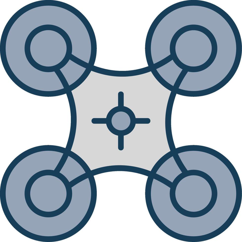 Drone Line Filled Grey Icon vector