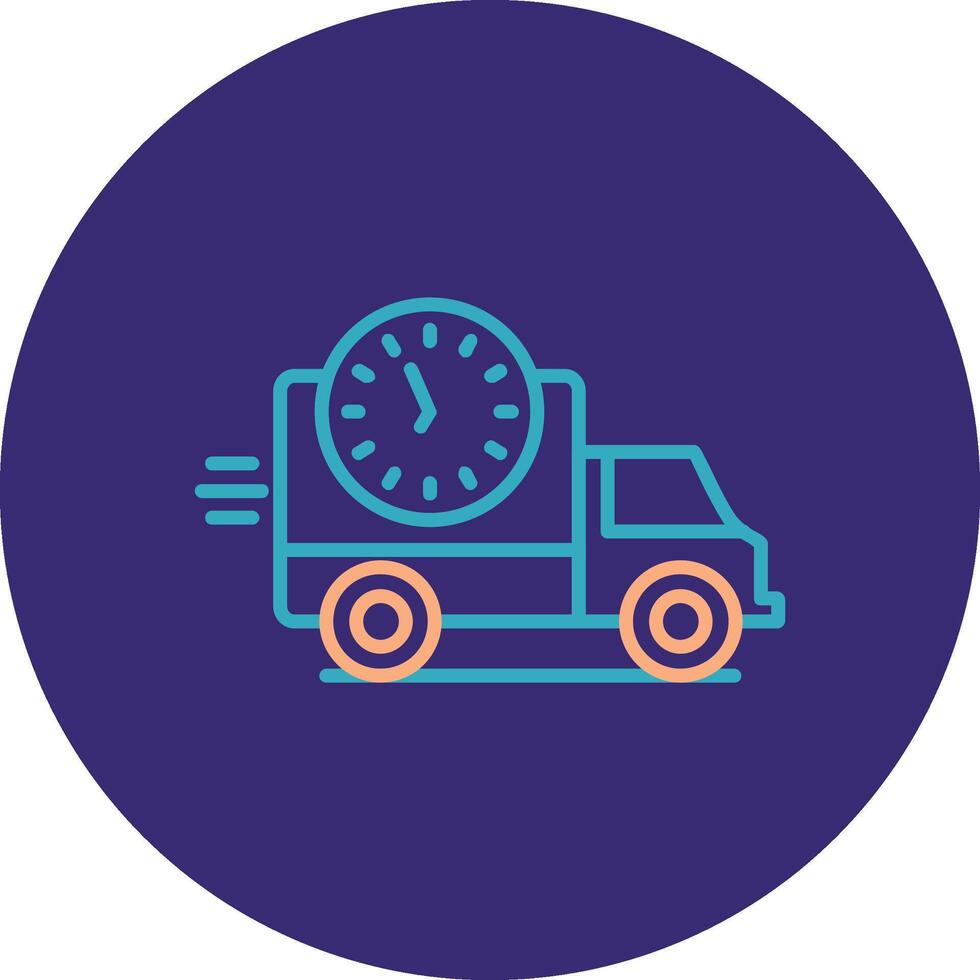 Delivery Time Line Two Color Circle Icon vector