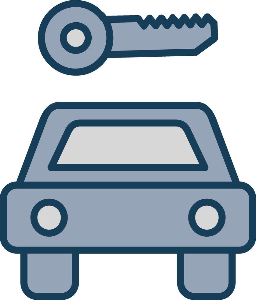 Car Rental Line Filled Grey Icon vector