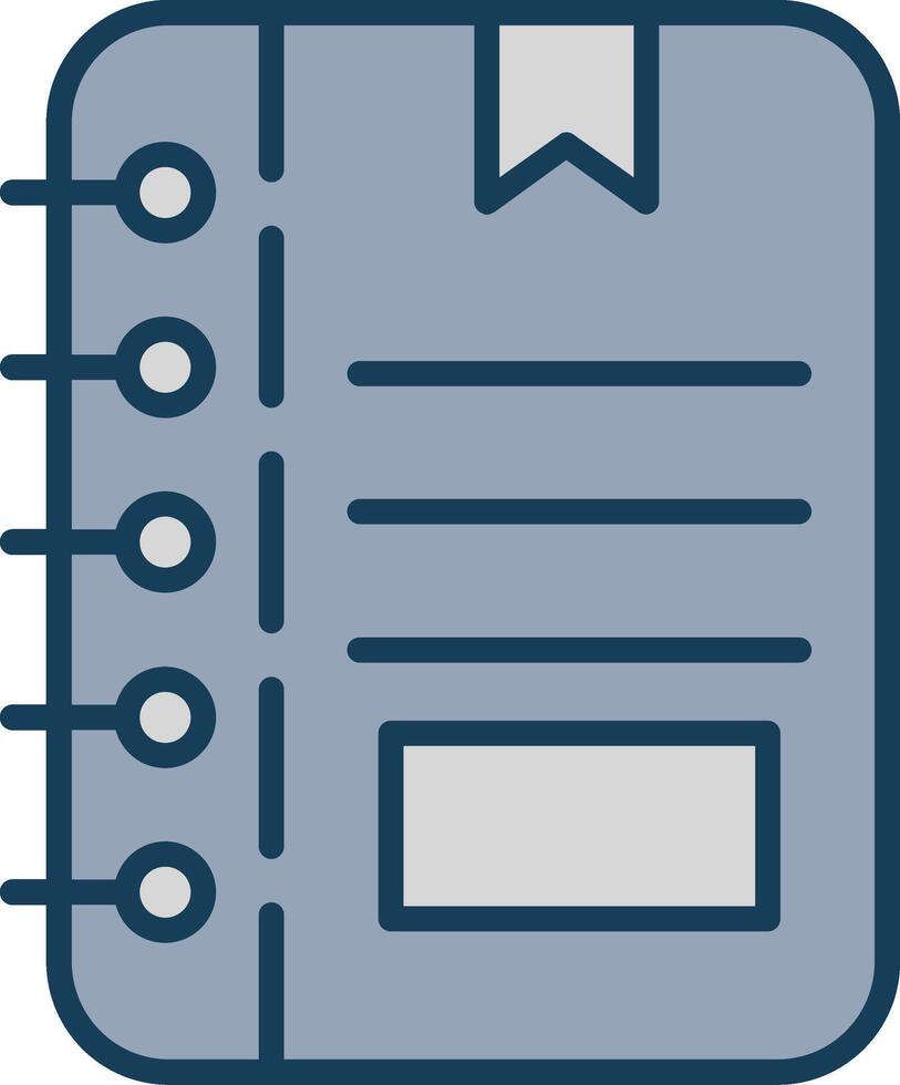 Note Line Filled Grey Icon vector