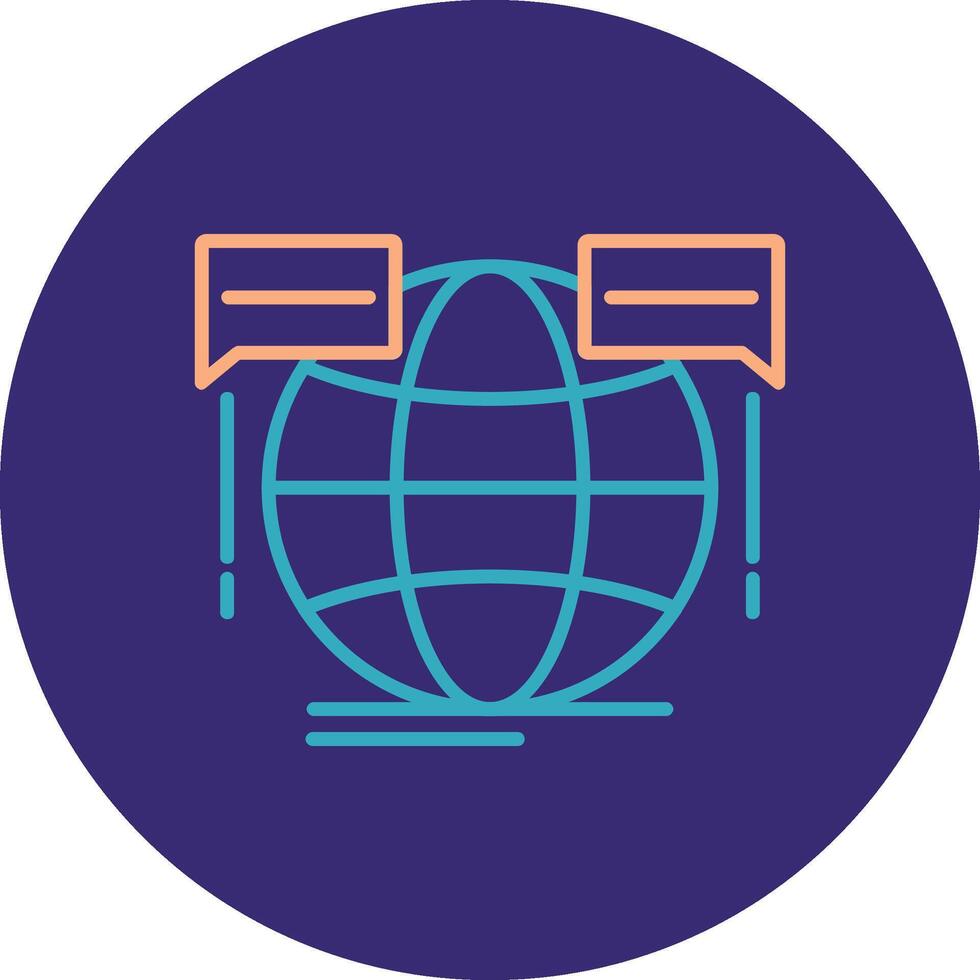 Global Forum Line Two Color Circle Icon vector