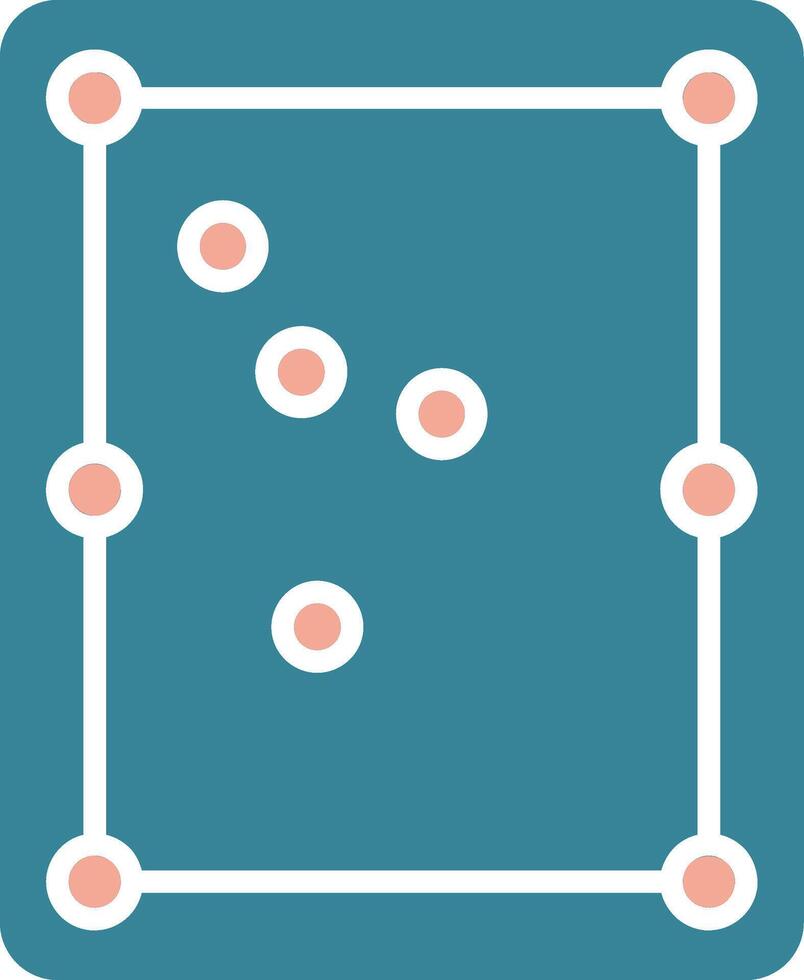 Pool Table Glyph Two Color Icon vector