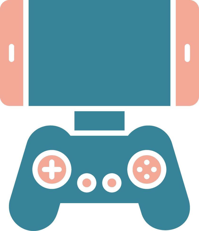 Mobile Game Glyph Two Color Icon vector