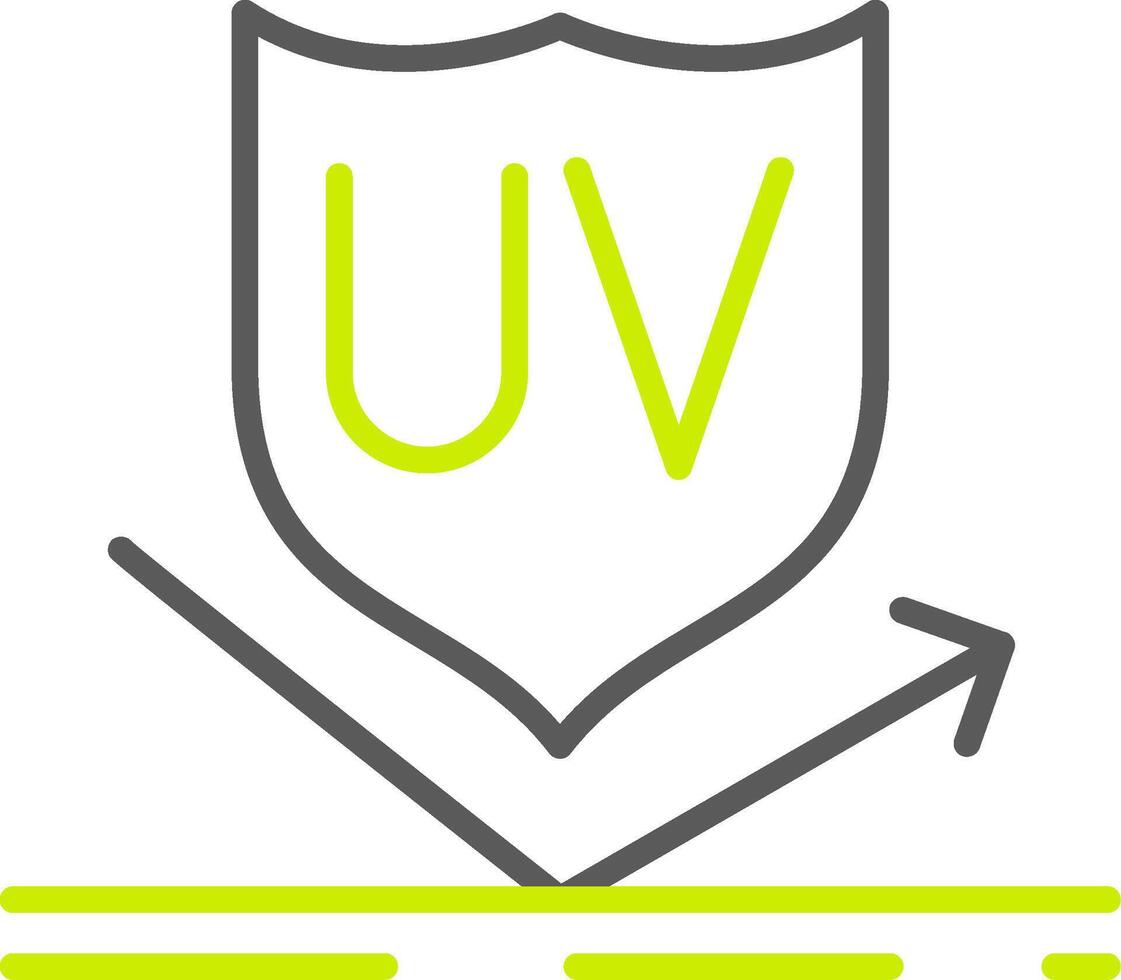 uv proteccion línea dos color icono vector