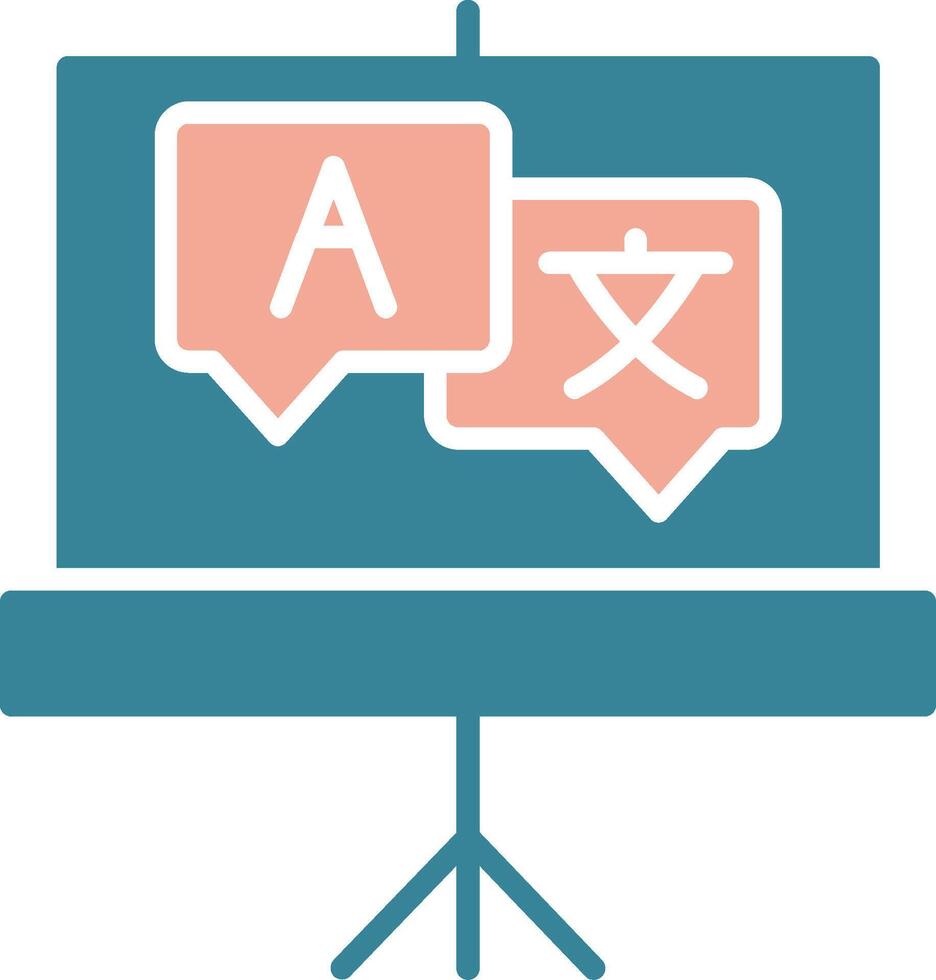 Language Glyph Two Color Icon vector