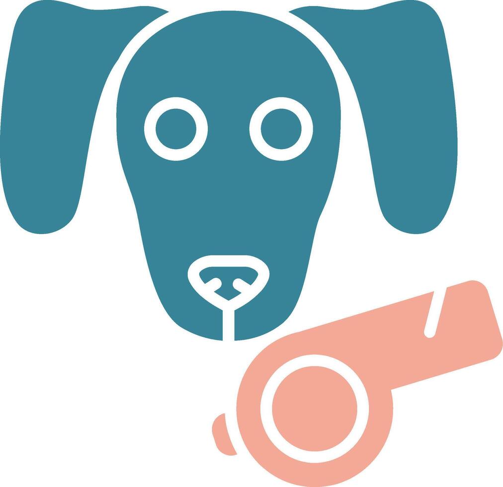 Dog Glyph Two Color Icon vector