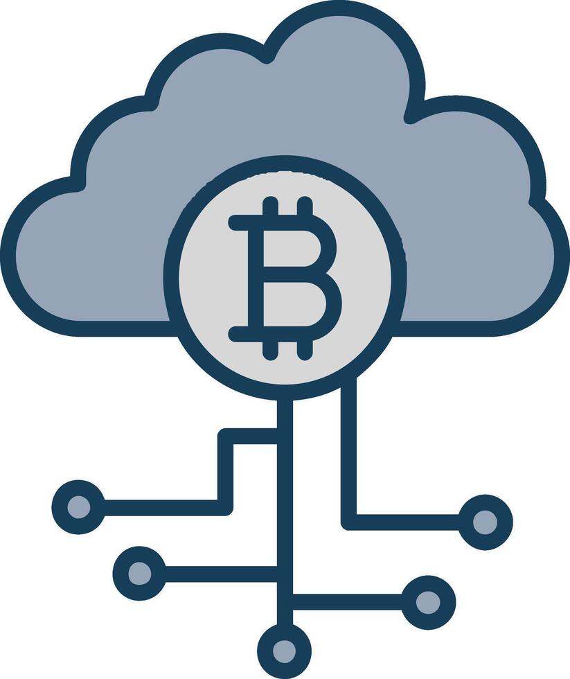 Cloud Technology Line Filled Grey Icon vector