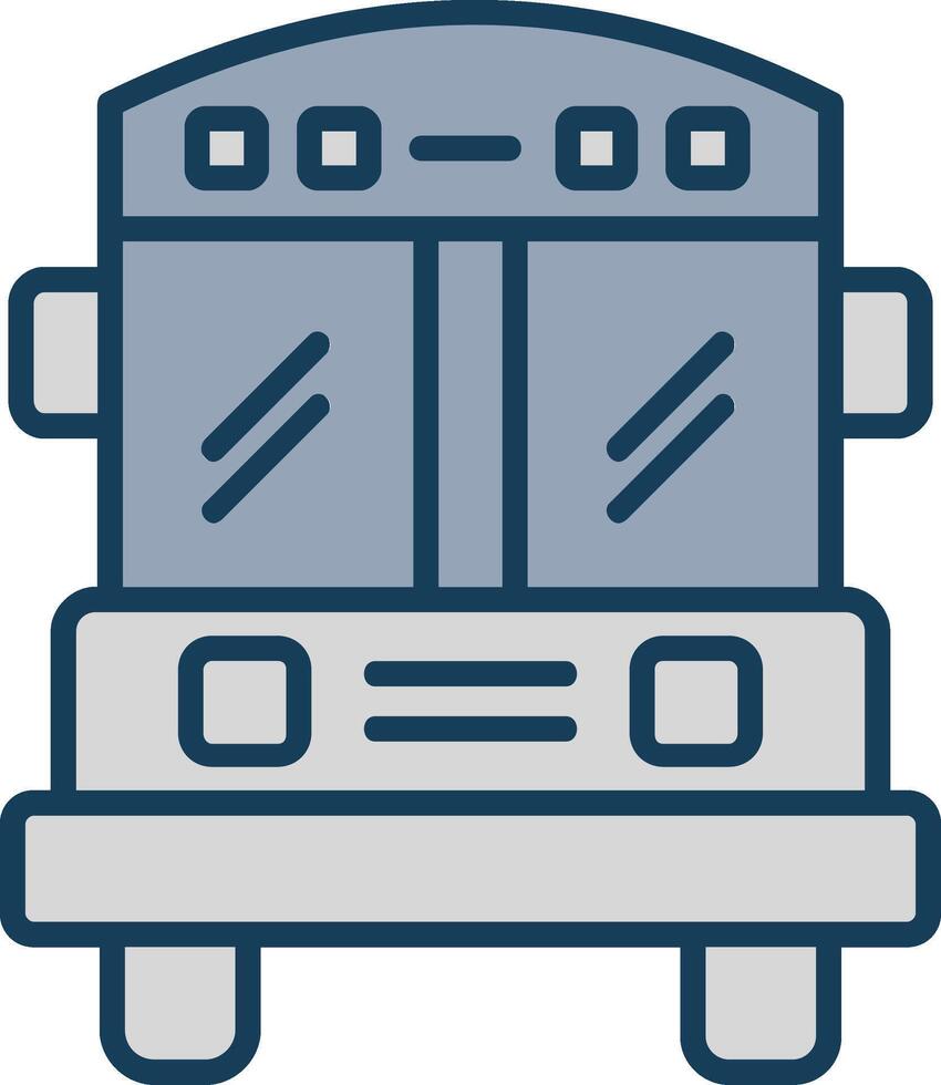 School Bus Line Filled Grey Icon vector