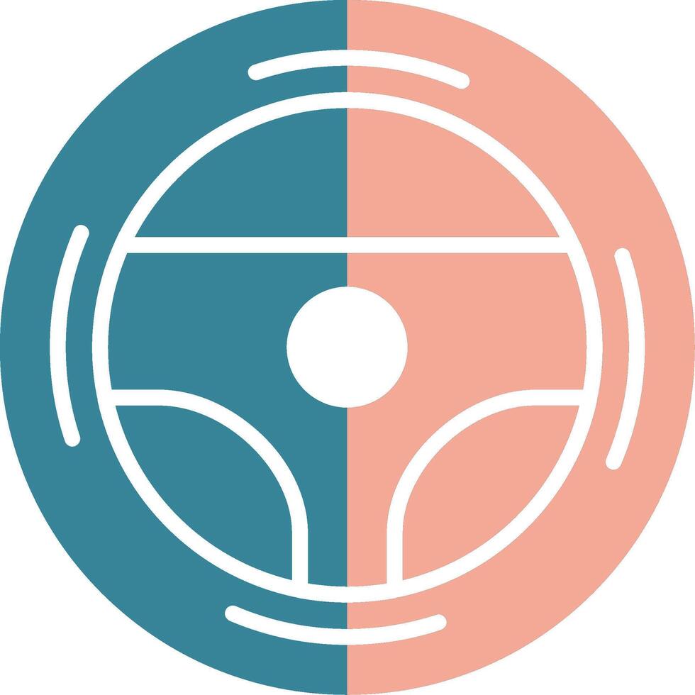 Steering Wheel Glyph Two Color Icon vector