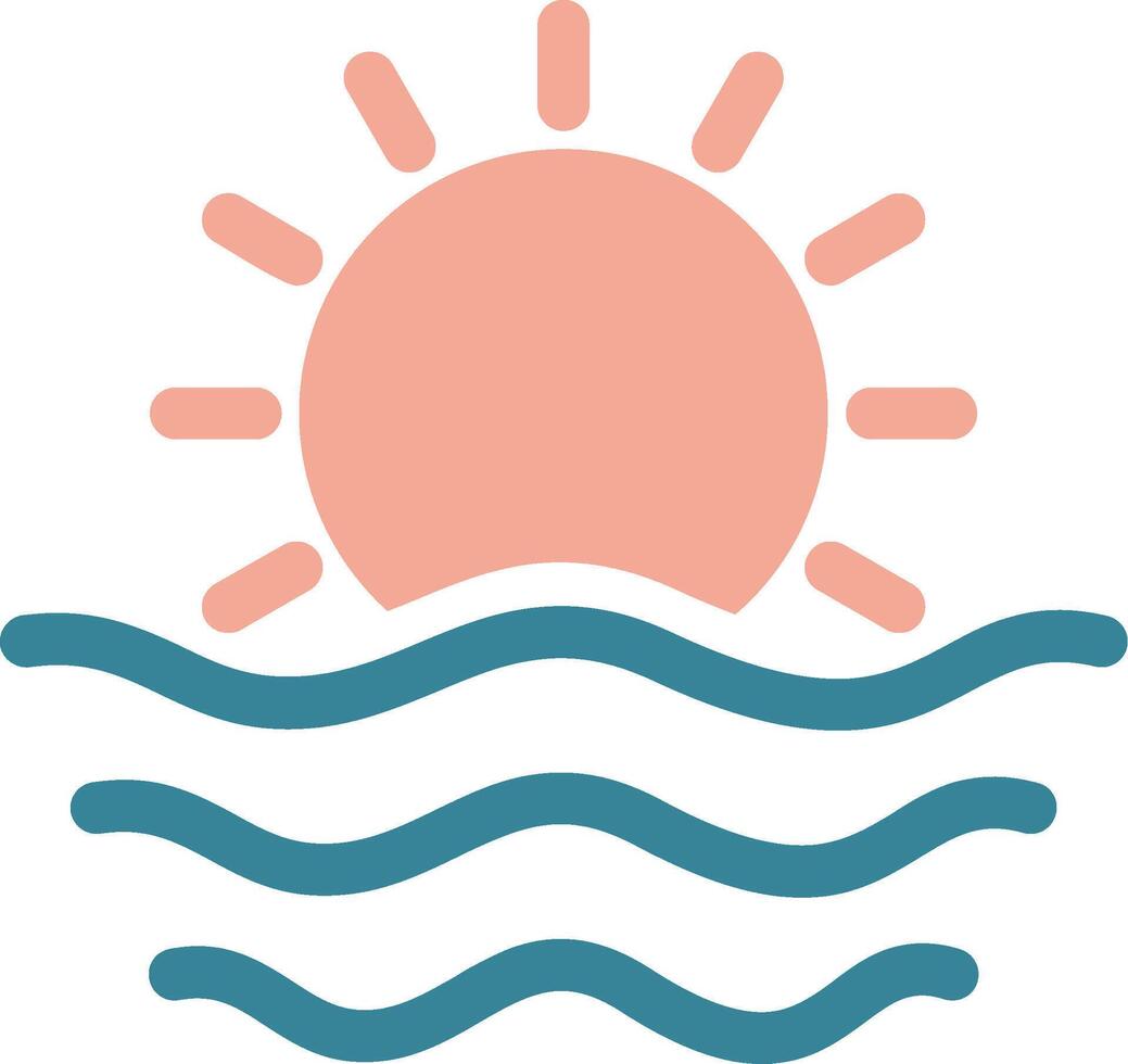 Sun Glyph Two Color Icon vector