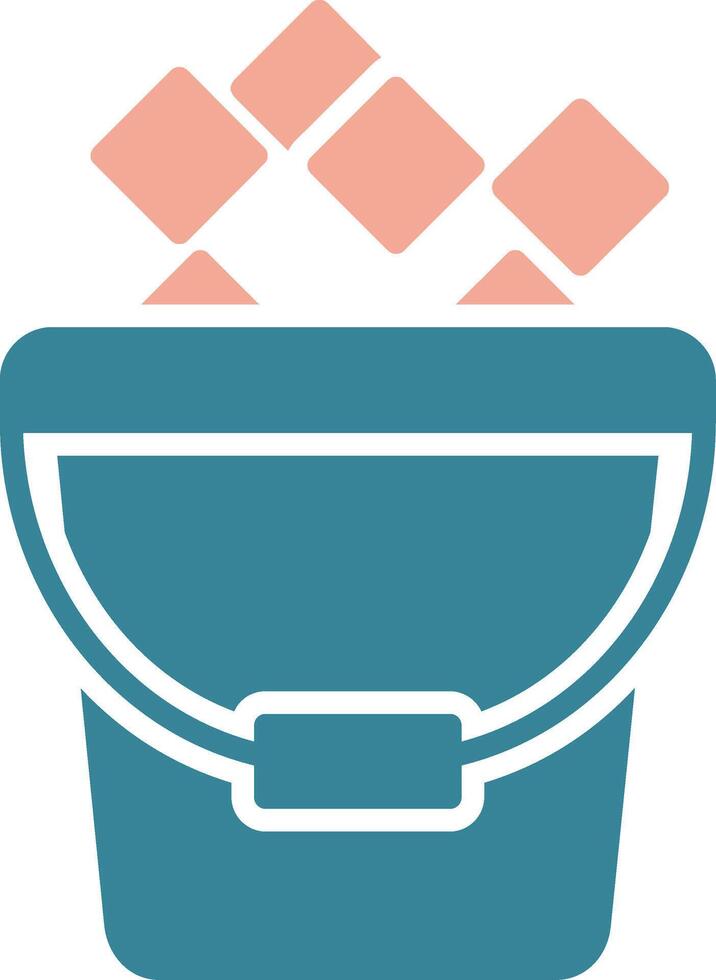 Ice Bucket Glyph Two Color Icon vector