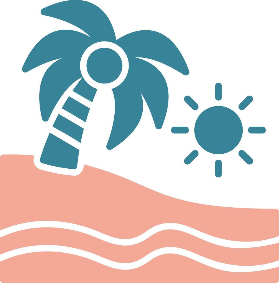 Beach Glyph Two Color Icon vector