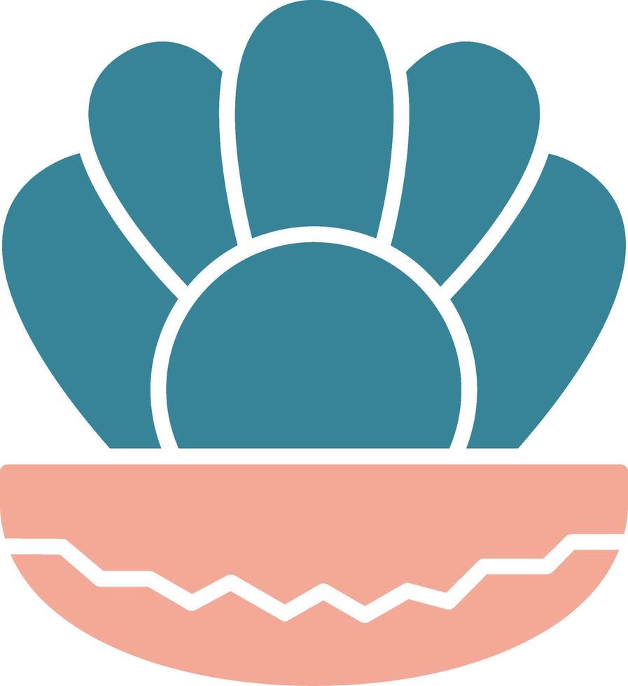 Oyster Glyph Two Color Icon vector