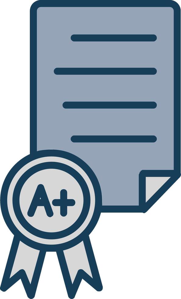Diploma Line Filled Grey Icon vector